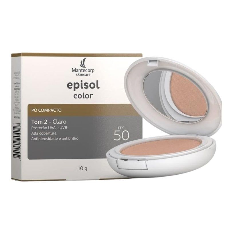 Protetor Solar Facial Episol FPS 50 P  Compacto Tom 2 Claro 10g  1