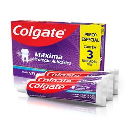 Creme Dental Colgate Máxima Proteção Anticáries mais Neutraçúcar 70g Promo Leve 3 Pague 2