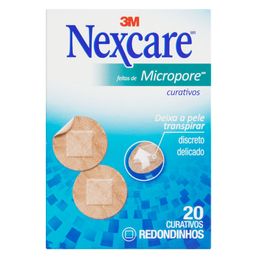 Curativo 3M Nexcare Microporoso Redondinho 20 unidades