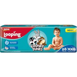 Fralda Looping Looney Tunes Mega XXG 26 unidades
